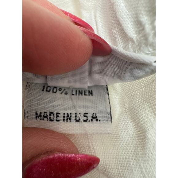 Bryn Walker Cinzia Light Linen Elastic Waist High-Low Hem A-Line Skirt White XXL - Picture 11 of 11